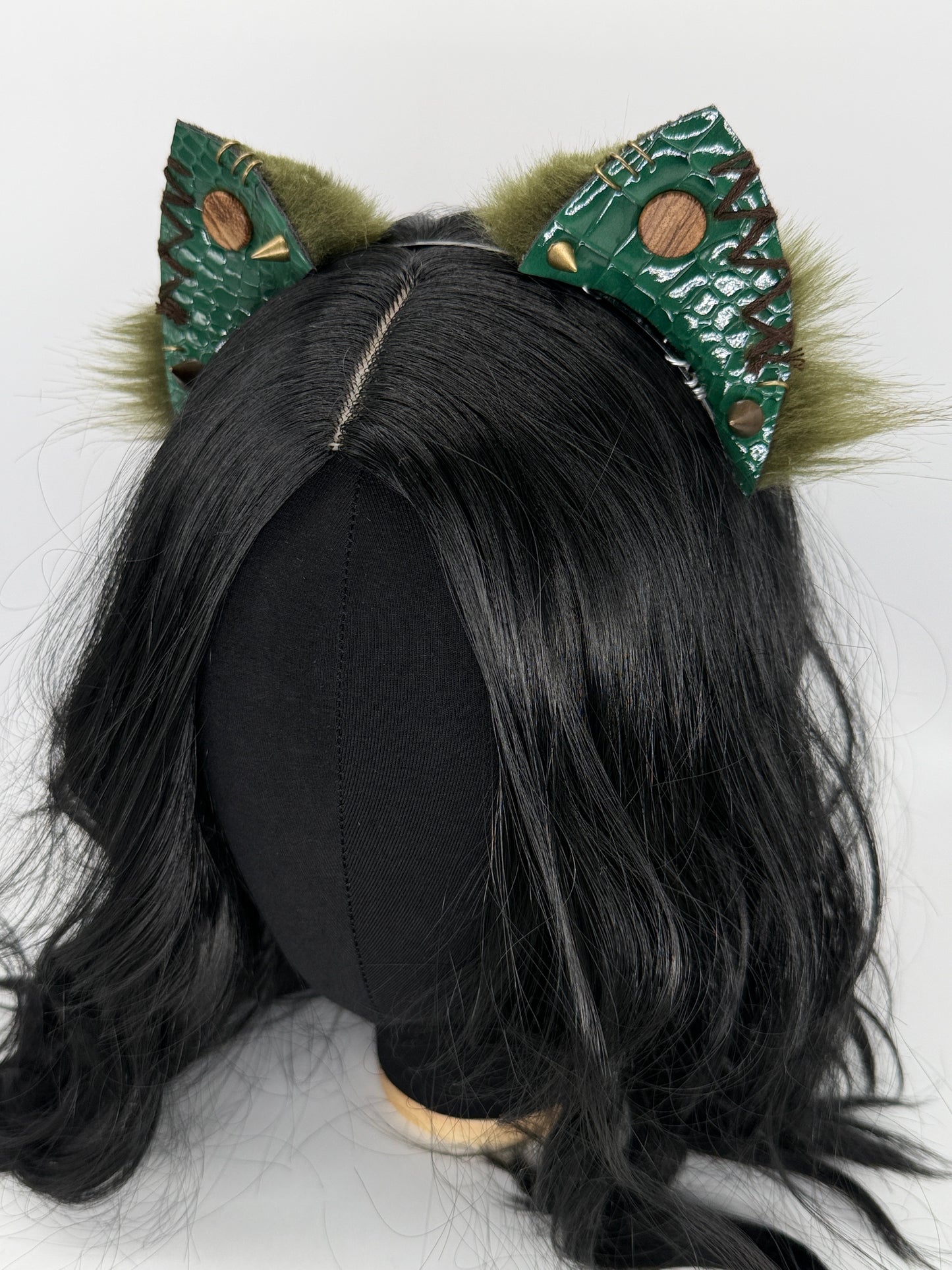 Dragon Scale Punk Kitten Ears (Faux leather & fur)