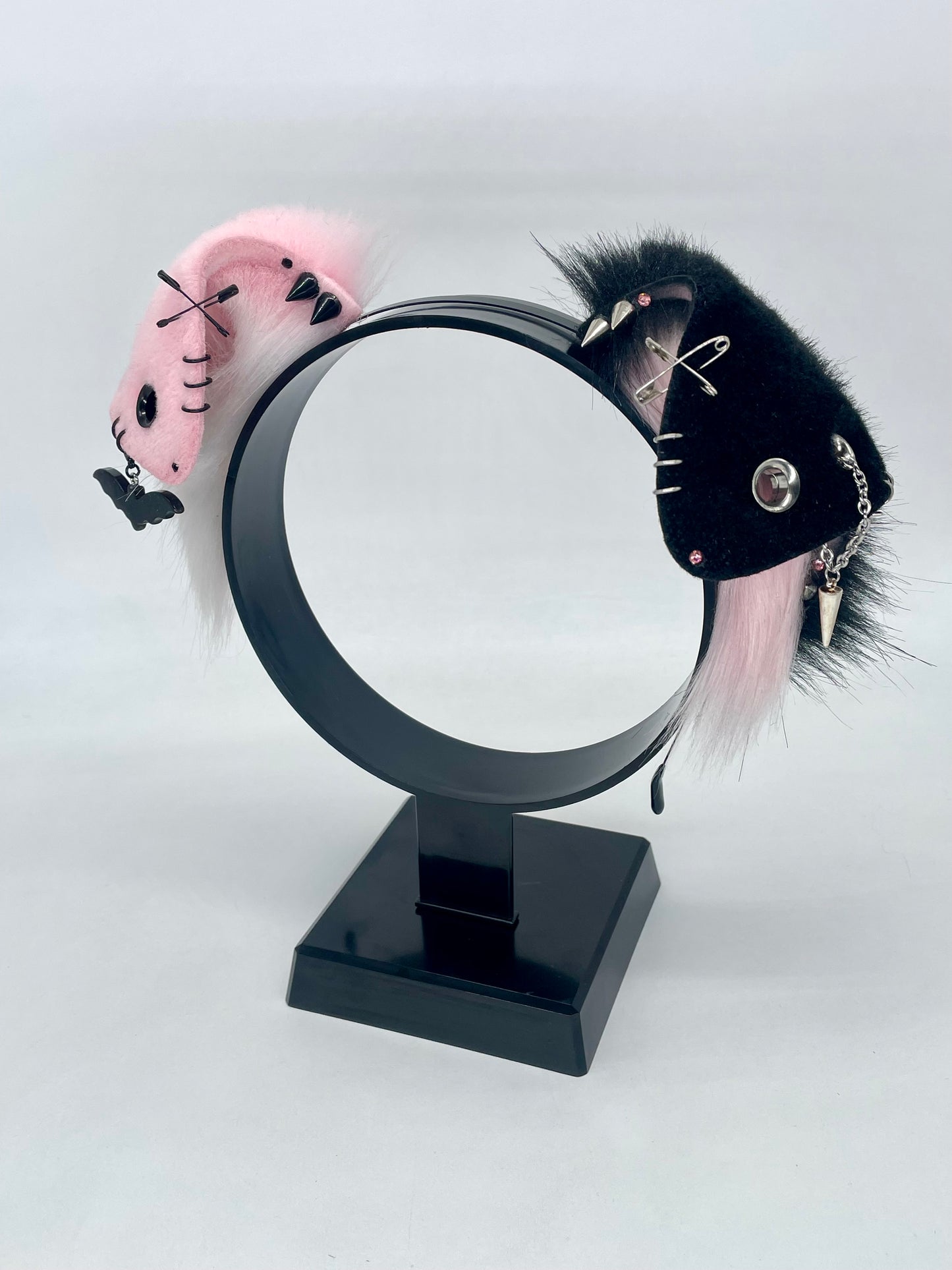 Punk Pup Set- Pink & Black Mismatch