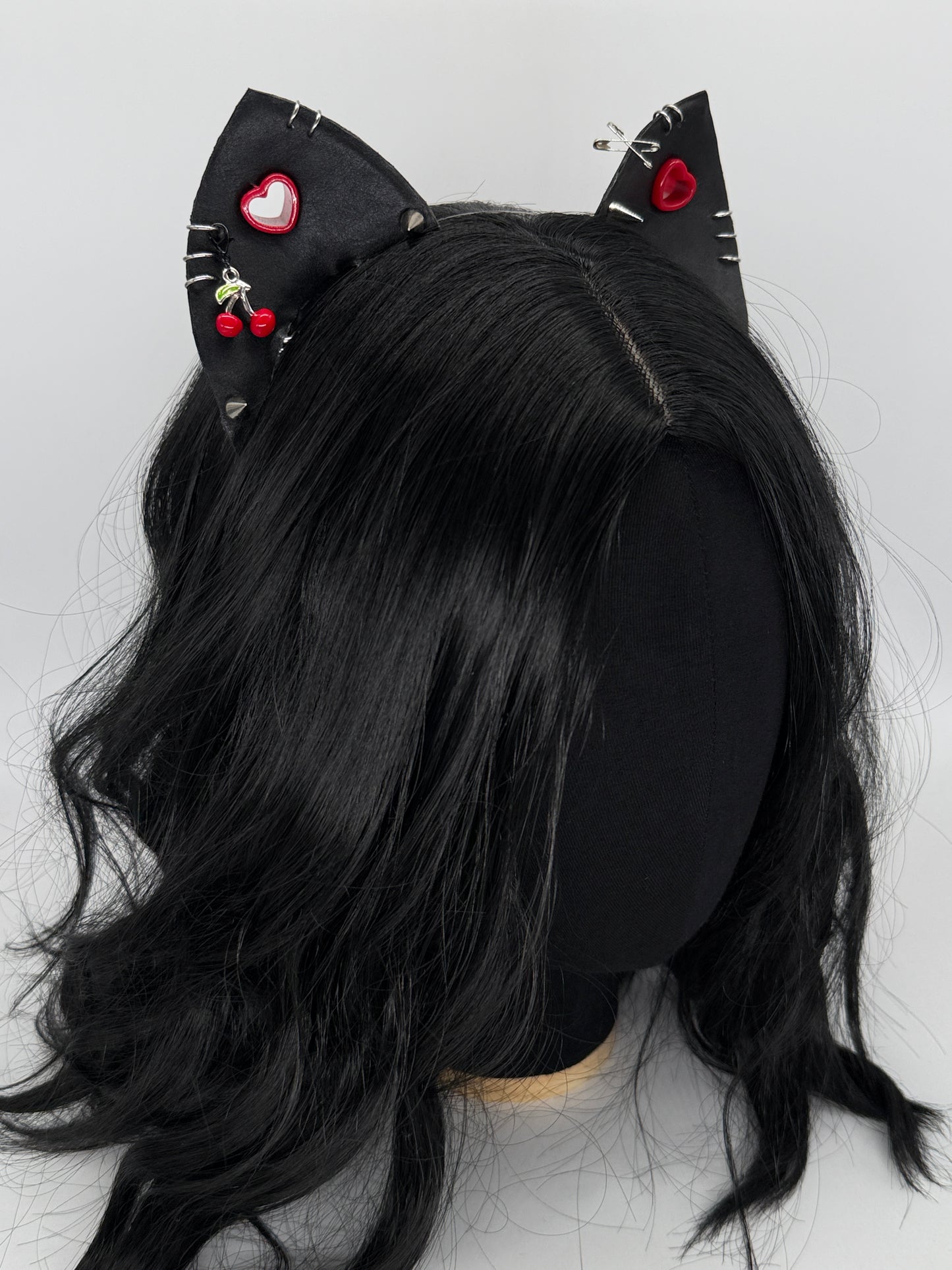 Cherry Bomb- Black Kitten Ears (Faux leather)