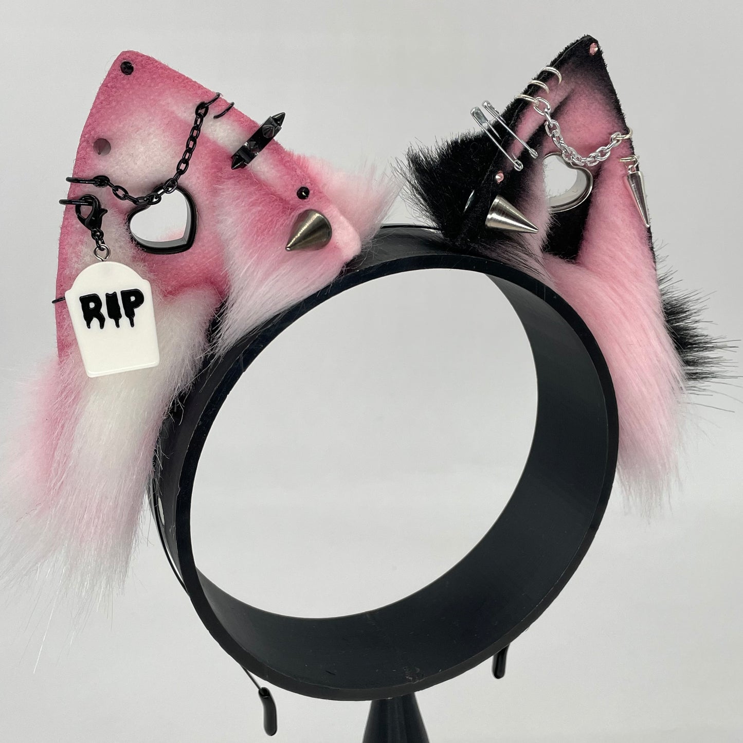 Pink Pastel Goth Cat ears