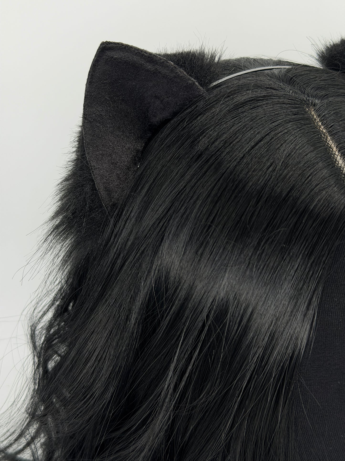 Black Velvet Kitten Ears (Velvet & fur)