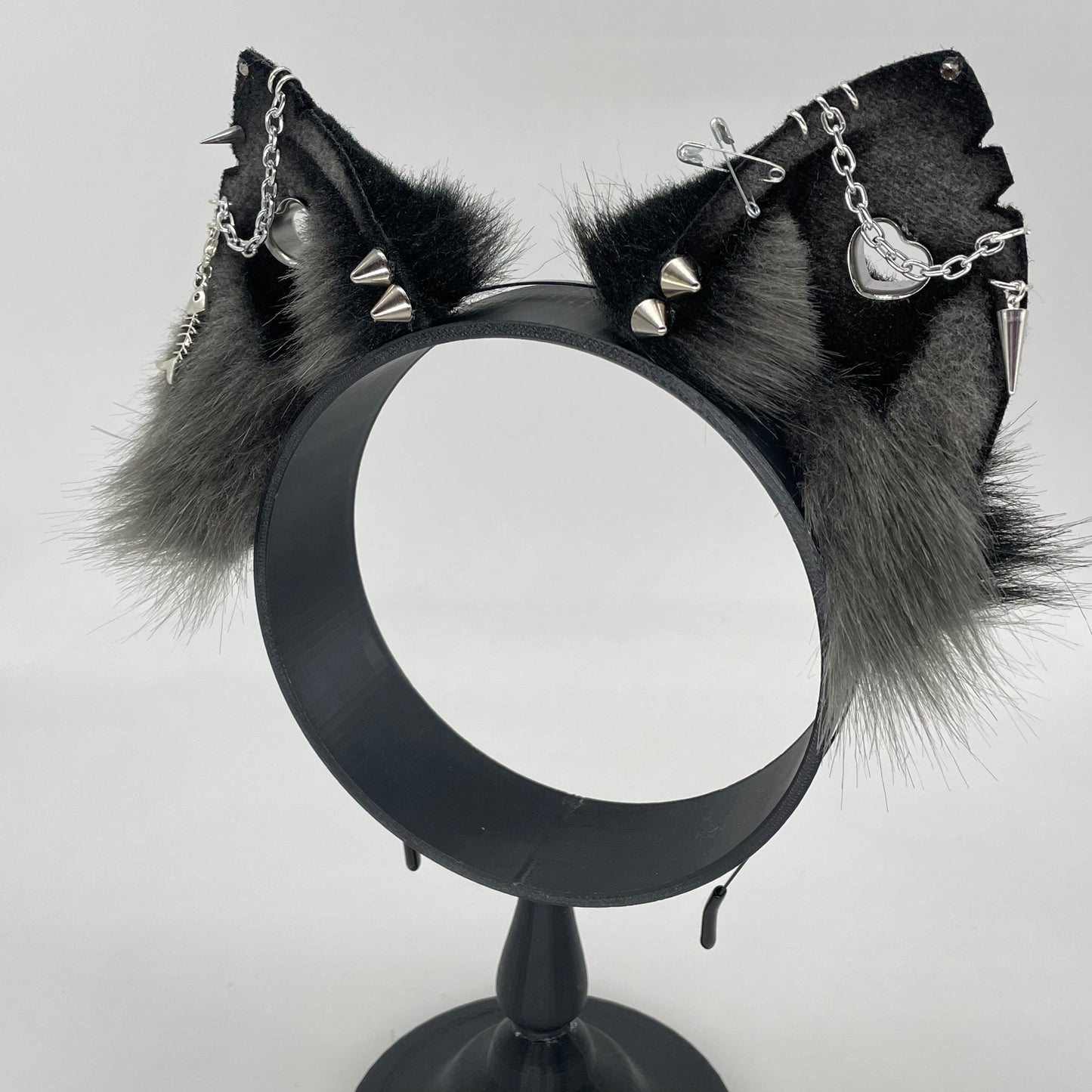 Punk Cat ears- Grey & Black