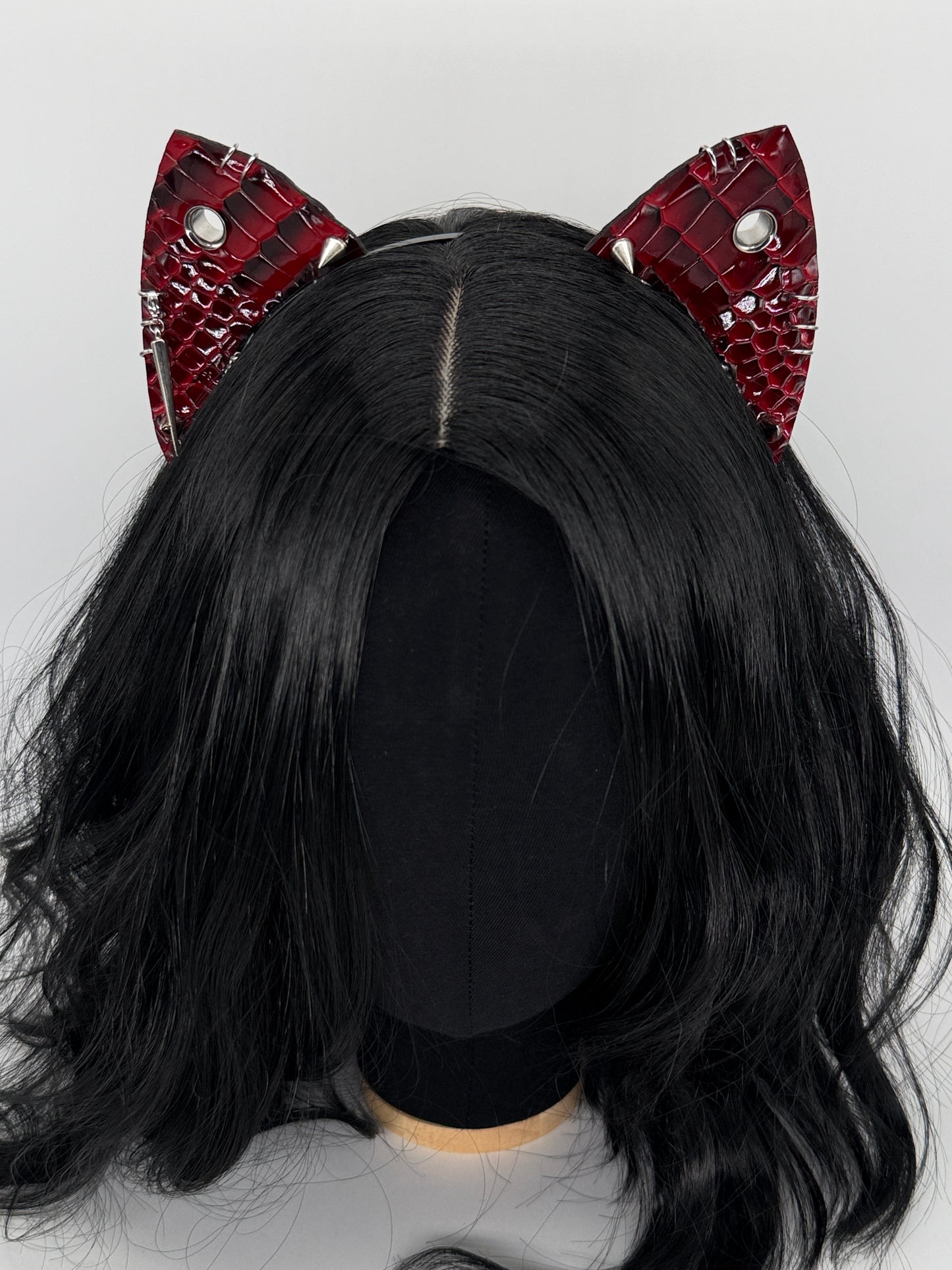 Red Dragon Scale Punk Kitten Ears