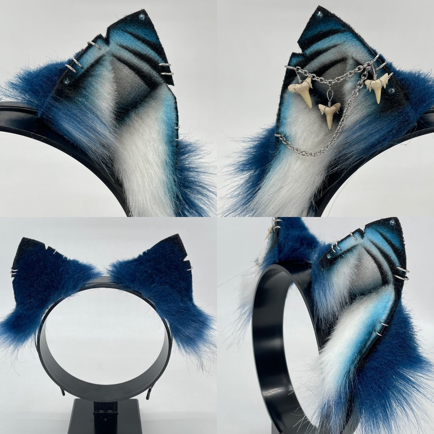 Blue Shark Ears (Pointed Fox Kit Shape)