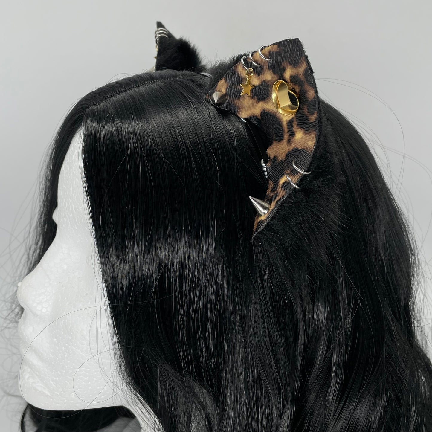 Cheetah Punk Kitten Ears (Pleather & Fur)