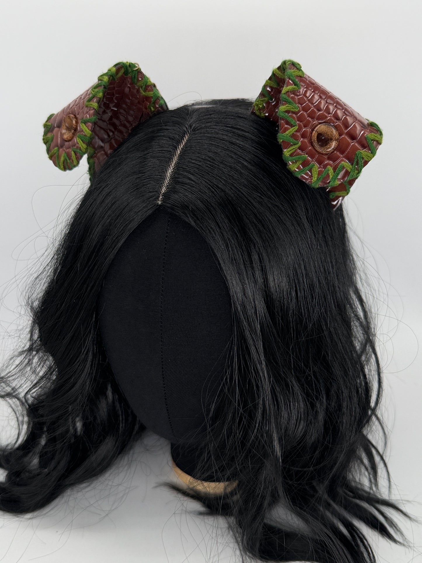 Brown Dino/Dragon Scale Puppy Ears (Faux leather)