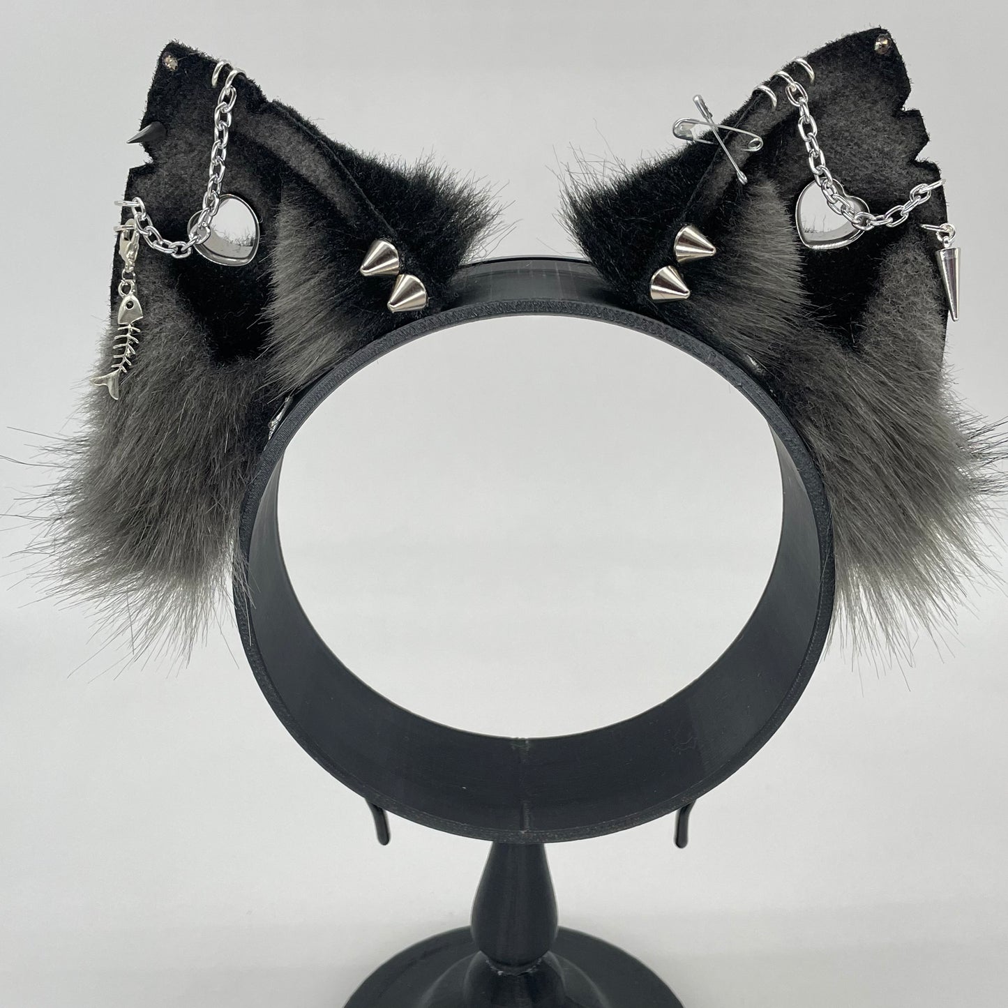 Punk Cat ears- Grey & Black