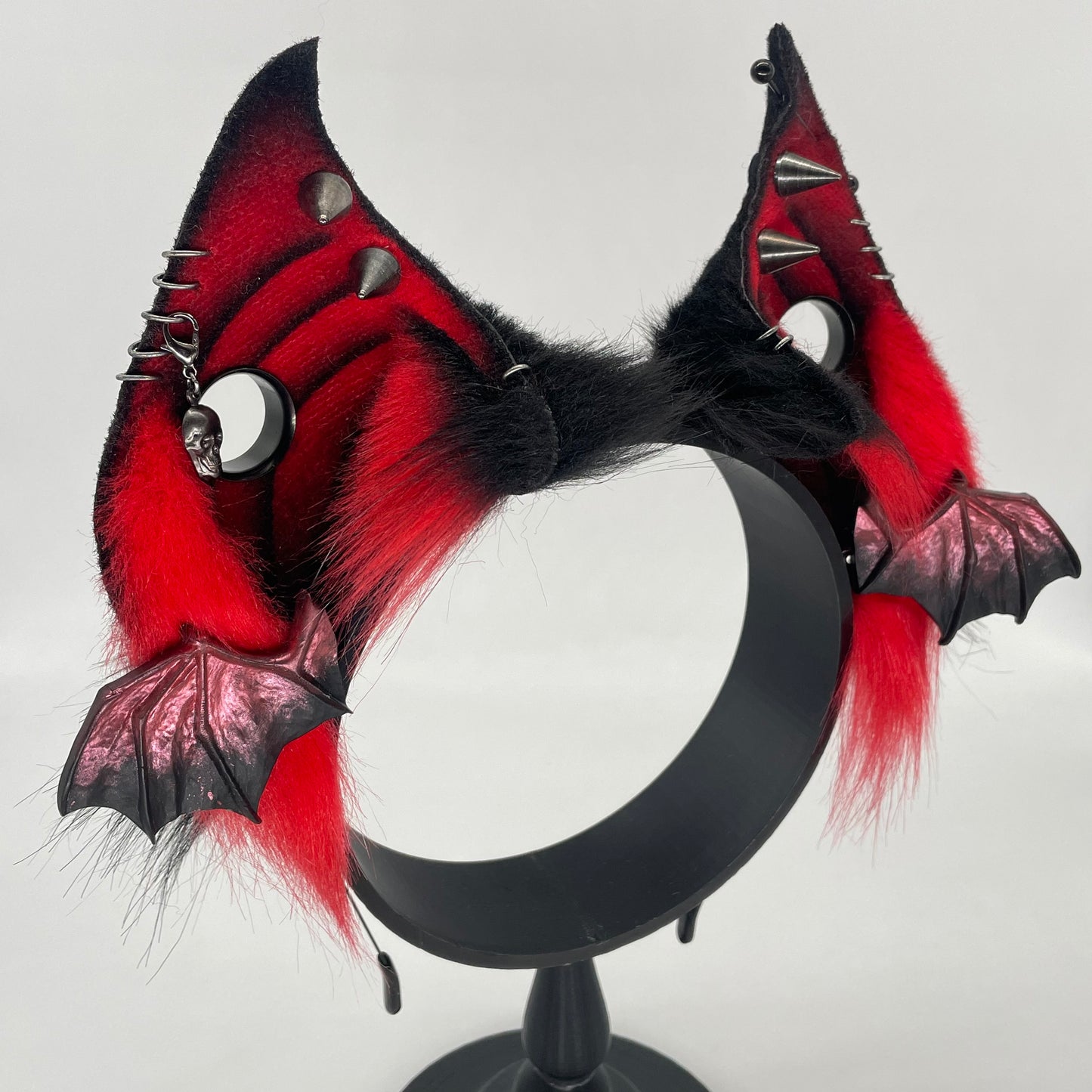 Punk Bat ears- Red & Black