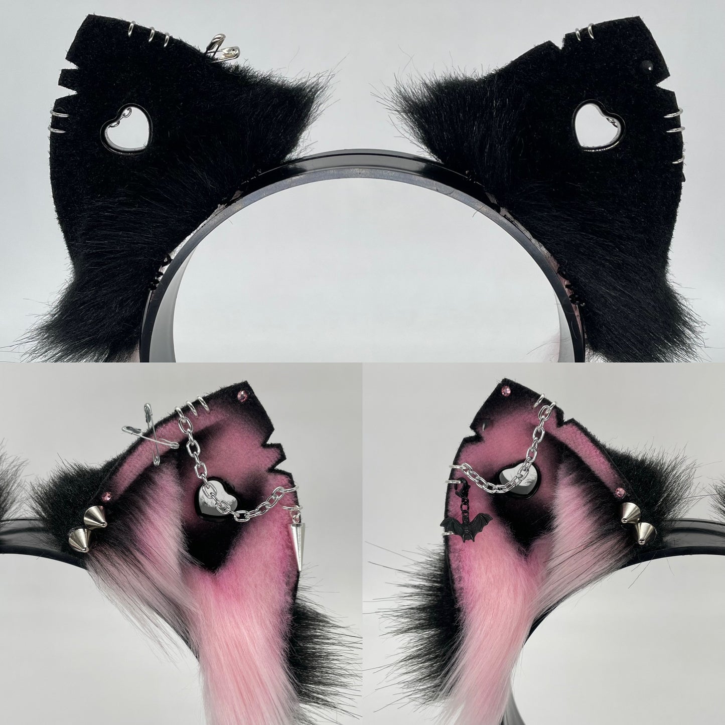 Punk Cat Ears- Pink & Black