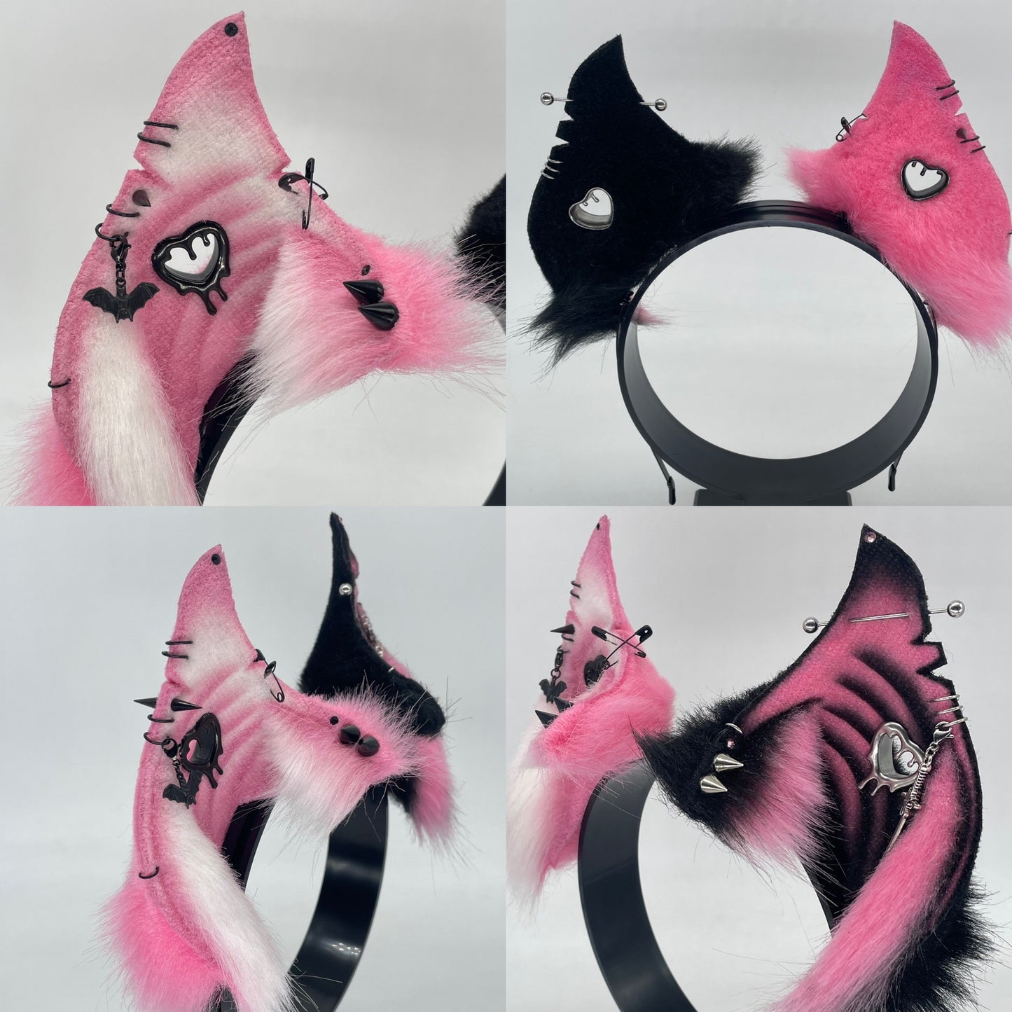 Punk Bat Ears- Bubblegum Mismatch
