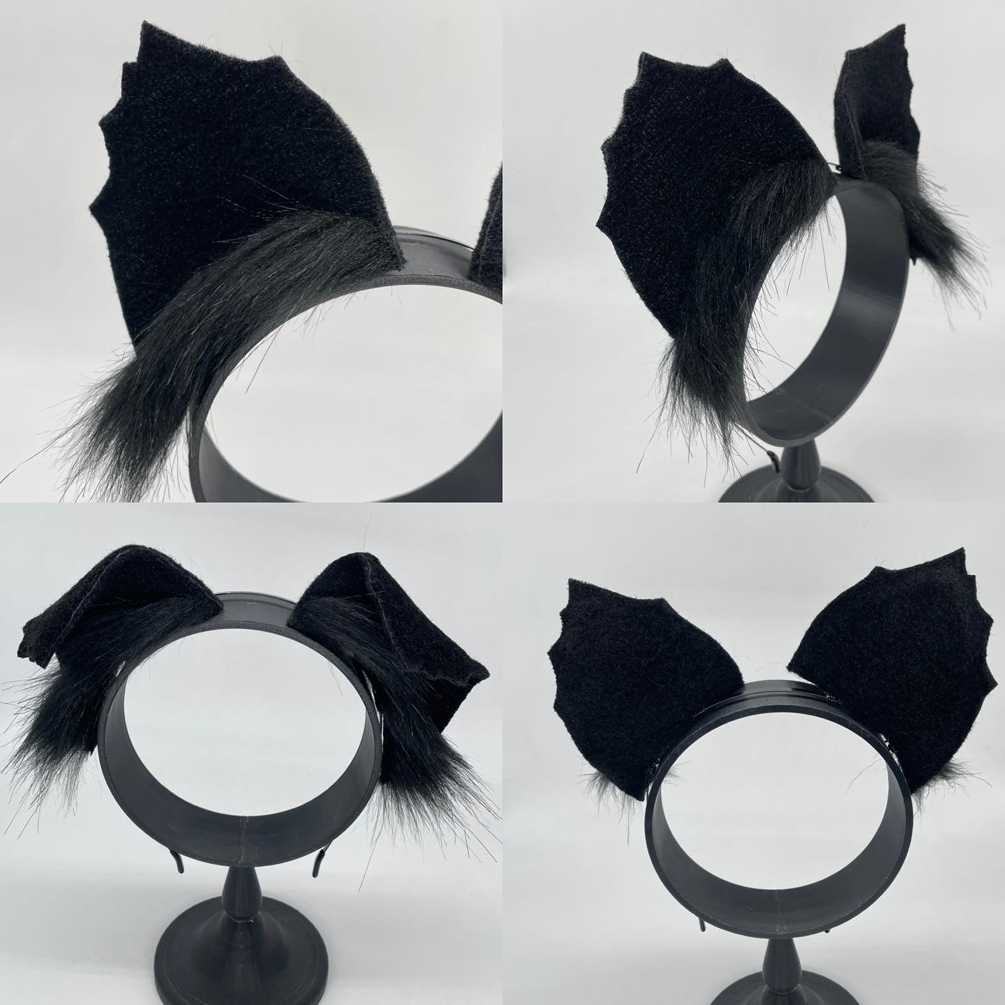 Wednesday cat ears- all black/tufts