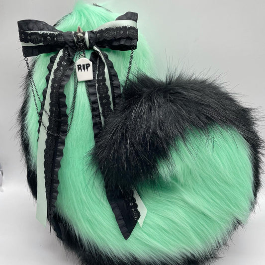 Mint puppy tail/bow